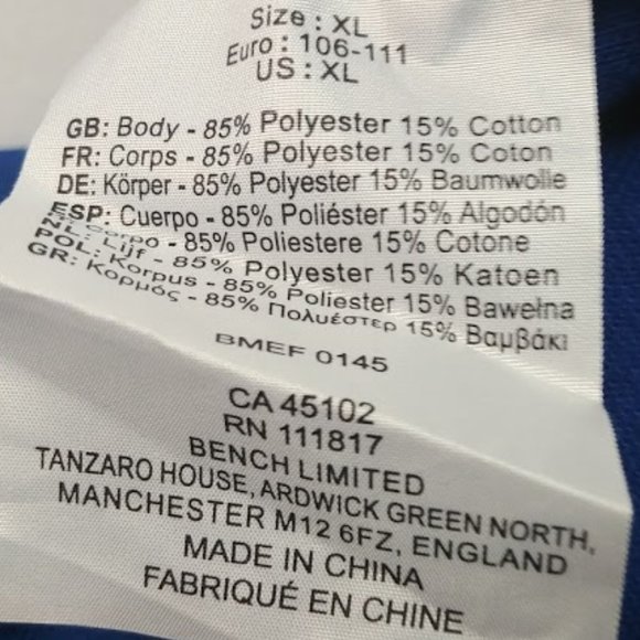 Mens Bench Funnel Neck Sweat Jacket - Picture 6 of 7